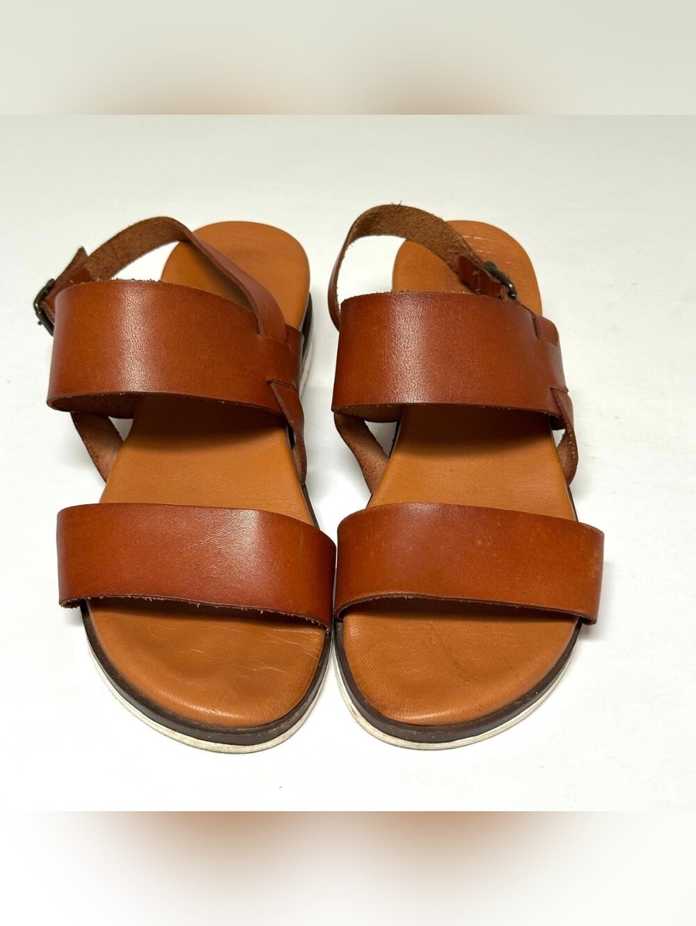 Bertuchi Spain Brown Leather Slingback Sandals Size 39 US 8/8.5 Wedge Platforms - Picture 14 of 16